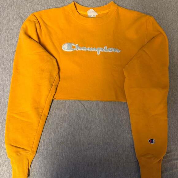 Champion Tops - Champion Reverse Weave Cropped Sweatshirt Yellow